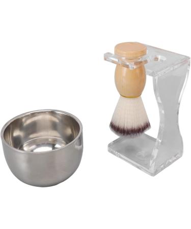 Topyond 3-Part Men's Shaving Set | Acrylic Brush Holder Gentle Nylon Bristles & Soap Shell | Premium Shaving Brush & Bowl Set - Buy Online on GoSupps.com
