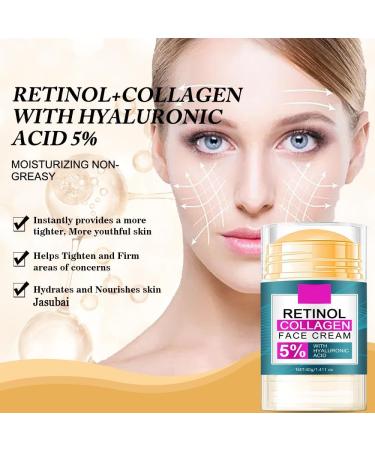  JASUBAI 2 Pack Retinol Collagen Cream with 5% Hyaluronic Acid Anti-Aging Firming Serum for Face Neck Eye Reduce Wrinkles Dark Circles and Puffiness - Buy Online on GoSupps.com