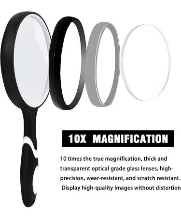 Big Magnifying Glass 10X Magnifying Glass for Kids Applied to Science Books Newspaper Reading Insects Hobby Observation Premium Non-Slip Soft Hand Shank Magnifying Glasses for Seniors Kids Black - Buy Online on GoSupps.com