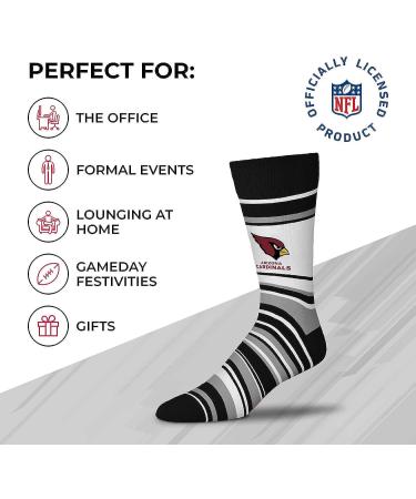 NFL Arizona Cardinals Black Striped Dress Socks - One Size Fits Most - Game Day Apparel for Men, Women, Youth - Buy Online on GoSupps.com