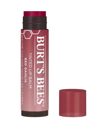 Burts Bees 100% Natural Tinted Lip Balm  Red Dahlia with Shea Butter & Botanical Waxes 1 Tube 1 Count (Pack of 1)
