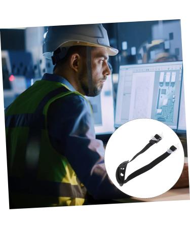 CLISPEED 2pcs Chin Strap Safety Helmet Chain Belt Set - Adjustable Black Plastic Cup Belt - Portable & Secure - 39.5X3.8cm - Buy Online on GoSupps.com