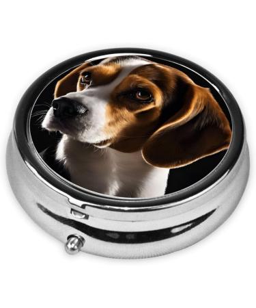 Cute Dog Round Pill Box | 3 Compartment Portable Travel Medicine Organizer - Mini Decorative Pocket Purse for Vitamins & Tablets - Buy Online on GoSupps.com