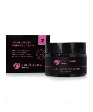ambitious Snail Mucin 92% Moisturizer Cream 1.69 fl oz/ 50ml Daily Repair Face Cream for Dry Sensitive Skin Not Tested on Animals No Parabens No Sulfates Asian Skincare