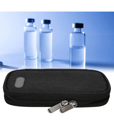 DEWIN Insulin Cooler Bag Insulin Bag Portable Insulin Cooling Bag Medicine Refrigerated Cooling Bag (Black)
