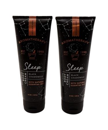 Bath & Body Works Aromatherapy Sleep Black Chamomile Body Cream with Natural Essential Oils 8 Oz 2 Pack