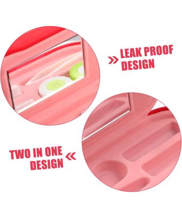 Partykindom Double-Layer Glasses Case | Portable Vacation Eyewear Holder | Travel Solution with Mirror & Contact Lens Container | Stylish PU Leather Design - Buy Online on GoSupps.com