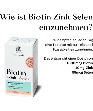365 Biotin Zinc Selenium Tablets | PETA Certified | CO2 Neutral & Plasticutral | High Dose 1000 g for Skin Hair & Nails | Premium Hair Tablets - Buy Online on GoSupps.com