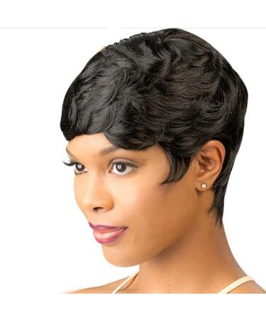 Wig Women Black Wavy Synthetic Curly 50s 70s 80s 60s Hair