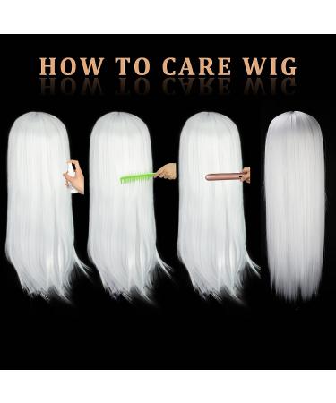 Vigorous White Wig for Women - Straight Synthetic Platinum White Colorful Cosplay Wig - Buy Online on GoSupps.com