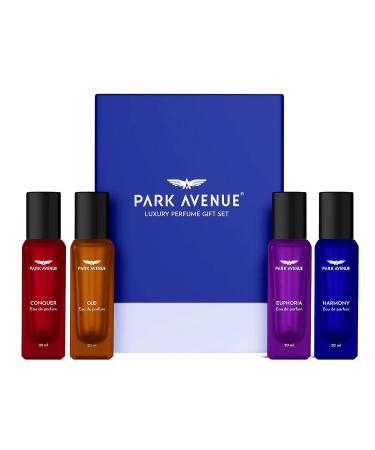Park. Avenue Luxury Perfume Gift Set for Men 4x20 ml | Euphoria Conquer Harmony & Oud Perfume | Eau De Parfum | Premium Luxury Perfume for Corporate Man | Perfume for men Long Lasting Smell