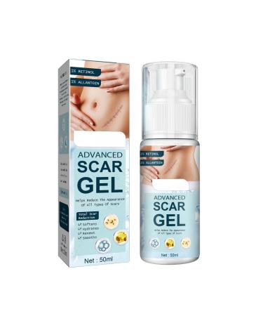 Advanced Scar Gel 2Pcs 50ml Stretch Marks Remover Allantoin Vitamin E Hydrate Renew Smoothing Scar Gel Reduces Appearance of Old and New Scars for Scars Spots Stretch Marks