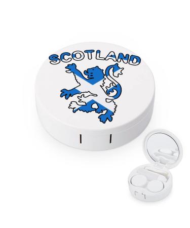 Lion Rampant Scotland Scottish Round Case For Contact Lens Kit Storage Box with Mirror Printed
