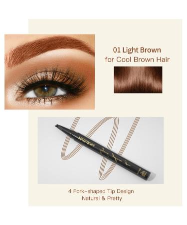 Mysense Liquid Eyebrow Pen - Waterproof & Smudge-proof Eyebrow Pencil with 4 Micro-Fork Tips for Natural Light Brown Brows - International Shipping Available - Buy Online on GoSupps.com