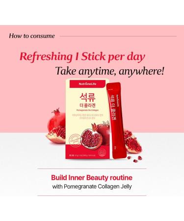 NUTRIONELIFE Pomegranate Collagen Stick Jelly Low Molecular Fish Collagen 1000mg Pomegranate Flavor Korean Collagen Jelly 10 Sachets - Buy Online on GoSupps.com