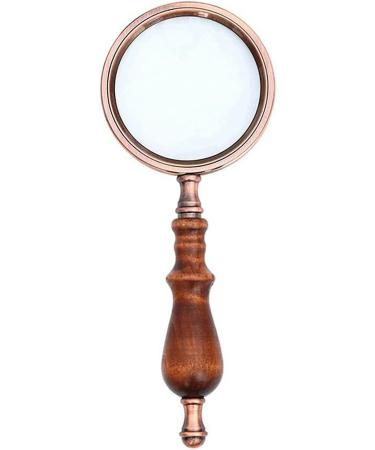 Portable 10X 75mm Handheld Magnifier Wooden Handle Vintage Portable Retro Handle Magnifier Eye Loupe Glass with Gift Box Full of Stars