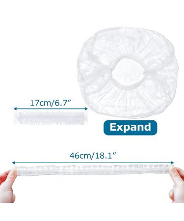 Yafeco 100 Pcs Disposable Shower Caps - Large Waterproof Clear Hair Treatment Caps for Women, Kids, Girls - Ideal for Travel, Spa, and Home Use - 18.1 Inch - Buy Online on GoSupps.com