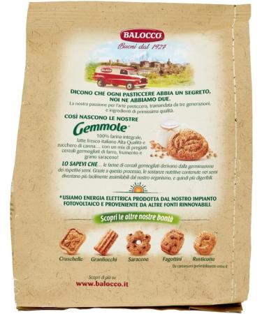 Balocco Gemmole Biscotti Integrali Pack of 6 whole grain biscuits with a mix of sprouted fine cereals and brown sugar grains 700 g - Buy Online on GoSupps.com