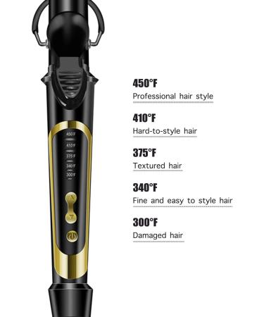 LANVIER 1.25 Inch Curling Iron - Extra Long Barrel for Long Hair Dual Voltage Hair Curler up to 450F - Perfect for Travel & Waving Styles - Buy Online on GoSupps.com