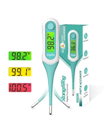 Digital Oral Thermometer 8s Fast Reading Thermometer for Adults and Kids with 3 Color Backlit and Fever Warming for Oral Rectal Underarm (1)