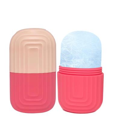 Ice Roller for Face Ice Cube Facial Roller Massager (De-Puff Eye Bags Reduce Migraine Pain) Reusable Silicone Face/Neck Ice Mold for Naturally Skin Care Ideal Gift for The Special Women You Love &12 Pink