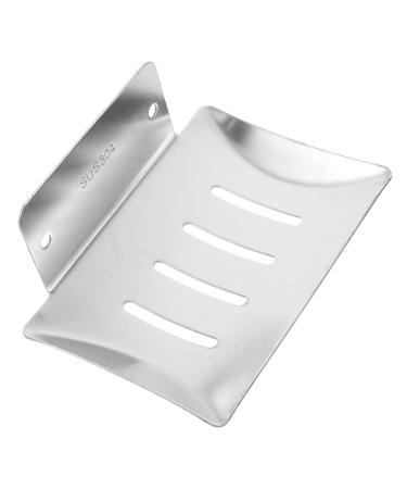 Ciieeo Bathroom Soap Holder Soap Dish Holder Shower Soap Holder Soap Dish with Drain Vacuum Soap Dish Draining Soap Hanging Soap Holder Shower Soap Dish Wall-mounted Xiaozaowang Silver 12.6x8.4x3cm