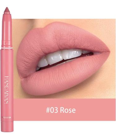  Cbincn Matte Velvet Pencil Lipstick Long Lasting Non Fading Lip Liner Lipstick Matte Light Crayon Lipstick with Built-in Sharpener Rotary Cut Dual Purpose - Buy Online on GoSupps.com