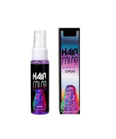 Hair Color Spray Temporary DIY Hair Dye Spray Instant Vivid Hair Color for All Hair Types Fast-Drying Non-Sticky Safe for Hair (Purple-1 30ml) Purple-1 1.01 Fl Oz (Pack of 1)