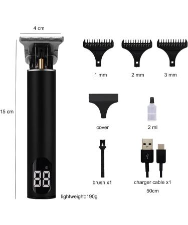 Men's Electric Hair Clippers - Cordless Waterproof Beard Trimmer with LED Display and 3 Guide Combs - Fast Charging, Dual Power Modes - Black - Buy Online on GoSupps.com