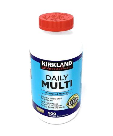Daily Multi Vitamins & Minerals 500 Tablets Kirkland Signature 500 Count (Pack of 1)