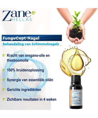 Zane Hellas FunguCept Nail Fungal nail solution Fungal nail solution for discolored thickened crumbled and fungal nails Visible results in 4 weeks 033oz 10ml - Buy Online on GoSupps.com