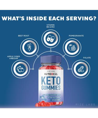 KetoXcel ACV Keto Gummies - Advanced Weight Loss Supplement with Apple Cider Vinegar - 60 Gummies - Buy Online on GoSupps.com
