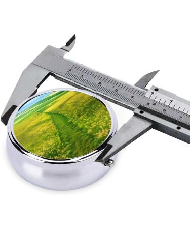 Grassland Paths Round Pill Box - 3 Compartment Travel Organizer for Easy Medication Management - Buy Online on GoSupps.com