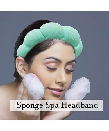 Sponge Spa Headband - 1 Pack Makeup Headband for Women & Girls | Skincare, Makeup Removal, Yoga, Sports | Green Terry Towel Cloth Hair Band - Buy Online on GoSupps.com