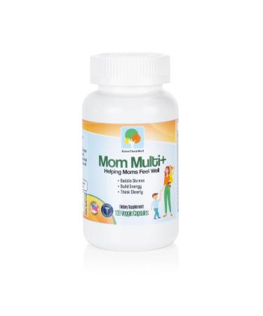 Raise Them Well Mom Multi+ Daily Multivitamin for Women with Active Folate Adaptogens & Bacopa Energy Stress & Cognitive Support 120 Veggie Capsules