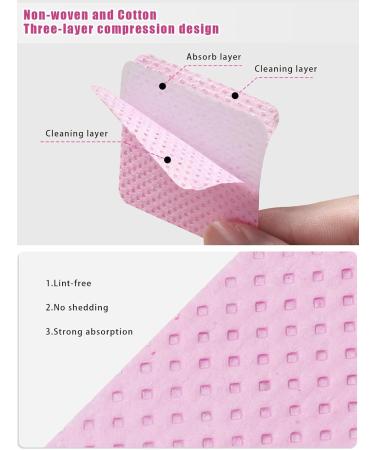 TEOYALL Lint Free Nail Wipes - 400 PCS Non-Woven Fabric Cleaning Pads for Lash Extensions & Nail Salons - Pink Nail Supplies - Buy Online on GoSupps.com