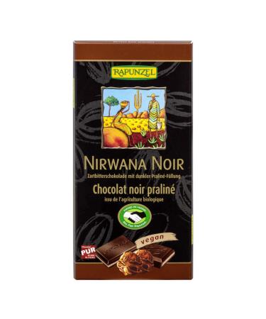 Rapunzel Naturkost Rapunzel Nirwana Dark Chocolate 55% with Dark Praline Filling HIH - 100g - Pack of 12