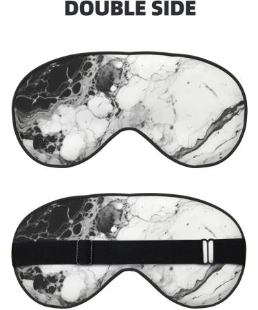 Black White Marble Print Double Sided Eye Mask - Ultimate Sleep Mask for Men & Women | Blackout Comfort for All Night Relaxation - Buy Online on GoSupps.com