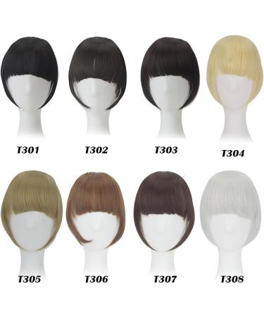Bangs Hair Clip Bangs Hair Extensions for Women Natural Synthetic Hair Neat Flat Bangs Clip on Fringe Bangs Fashion One Clip-in Hair Extension Hairpieces (Color : #1B Size : 8inches) 8inches #1B - Buy Online on GoSupps.com