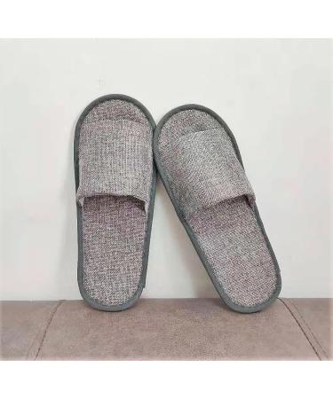 Fineget Disposable Spa Slippers - Open Toe Indoor House Slippers for Men and Women - 4 Pairs, Grey - Ideal for Home, Hotel, Travel & Pedicures - Buy Online on GoSupps.com