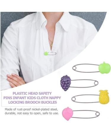 Culer 4pcs Nappy Pins - Plastic Head Safety Pin Clips for Cloth Diapers & Bibs | Baby & Toddler Essentials - Buy Online on GoSupps.com