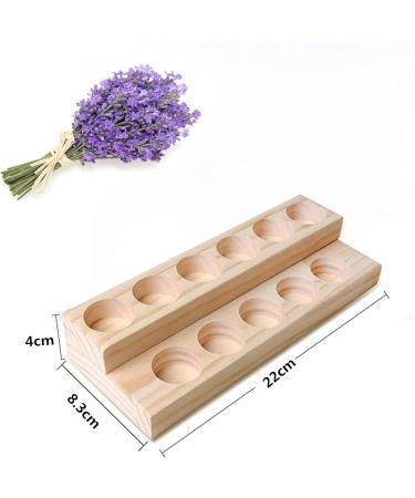 Mknzome Essential Oil Display Stand - 11 Holes Aromatherapy Organizer for Oils Nail Polish & Lipstick - Multifunctional Wooden Holder Gift - Buy Online on GoSupps.com