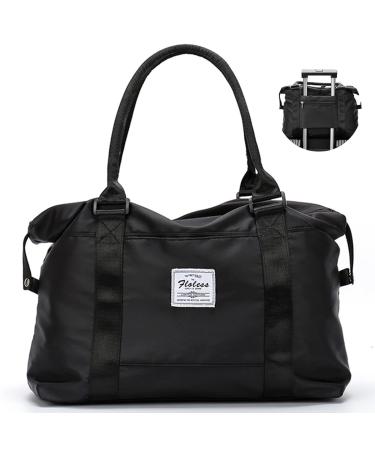 Travel Gym Bag for Women LANBX Tote Bag Carry on Luggage Sport Duffle Weekender Overnight Bags with Wet Pocket Black - Buy Online on GoSupps.com