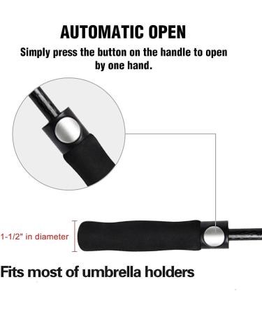 ACEIken 68 Inch Golf Umbrella - Automatic Open, Double Canopy Vented, Windproof & Waterproof - Extra Large Oversize Umbrella for Men and Women - Black - Buy Online on GoSupps.com
