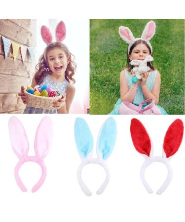 Easter Bunny Headband - Red Fuzzy White Plush Hair Hoop for Women & Girls - Buy Online on GoSupps.com
