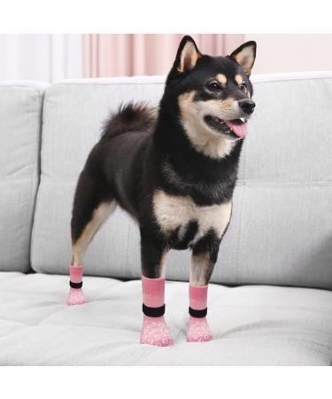 Expawlorian Non-Slip Dog Socks - Soft & Breathable Paw Protection for All Dogs | Adjustable Straps & Traction Control | Pink XS (4 Count) - Buy Online on GoSupps.com