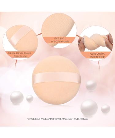 12 Pack Cotton Powder Tassels - Round 3.4 Champagne Makeup Applicators for Face & Body - International Shipping Available - Buy Online on GoSupps.com