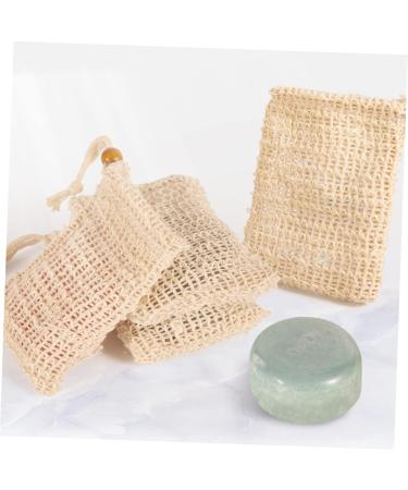 WOONEKY 4pcs Handmade Soap Bag Natural Sisal Soap Saver Soap Pouch Mesh Bags Cotton Linen White - Buy Online on GoSupps.com