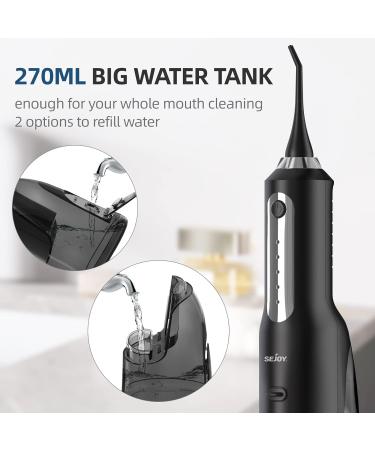 Cordless Water Flosser - Rechargeable Oral Irrigator for Teeth Cleaning | 8 Jet Tips, 5 Cleaning Modes | IPX7 Waterproof - Ideal for Home and Travel | Black - Buy Online on GoSupps.com