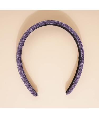 Jumwrit Rhinestone Purple Glitter Wide Headband - Non-Slip Wave Shape Hair Hoop for Women & Girls - Buy Online on GoSupps.com